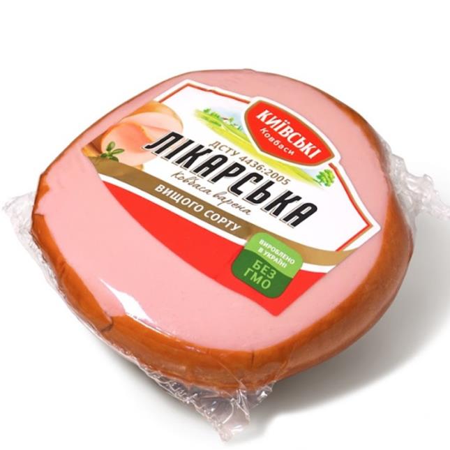 Ковбаса Лікарська варена вищ.сорт КИЇВСЬКІ КОВБАСИ