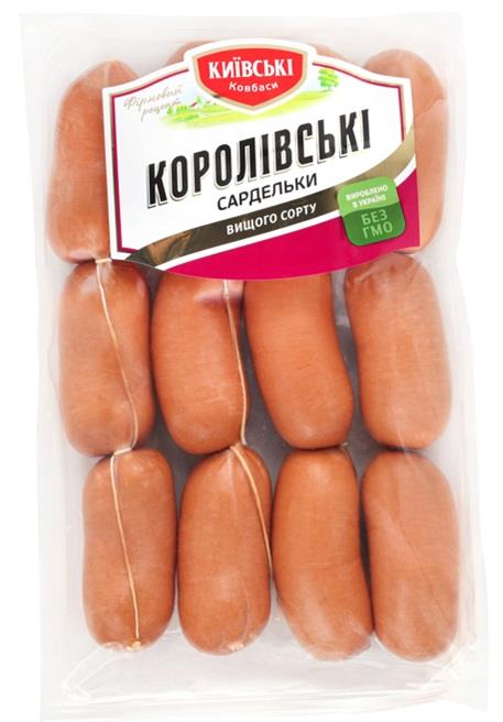 Сардельки Королівські вищ.сорт КИЇВСЬКІ КОВБАСИ
