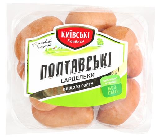 Сардельки Полтавські вищ.сорт КИЇВСЬКІ КОВБАСИ