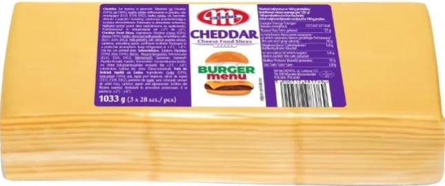 Сир плавлений тостовий Cheddar Mlekovita 1 кг
