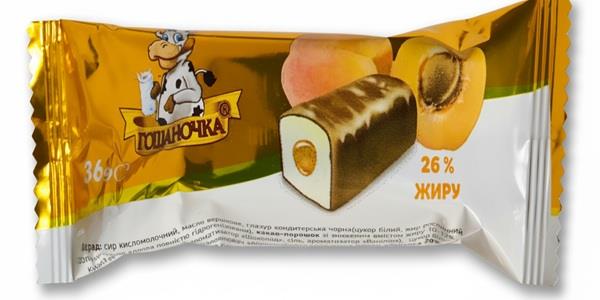 Сирок глазурований Абрикос Гощаночка 26% 36 г