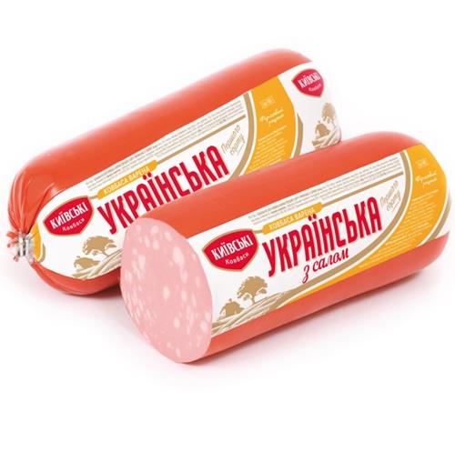 Ковбаса Українська з салом варена 1-й сорт КИЇВСЬКІ КОВБАСИ